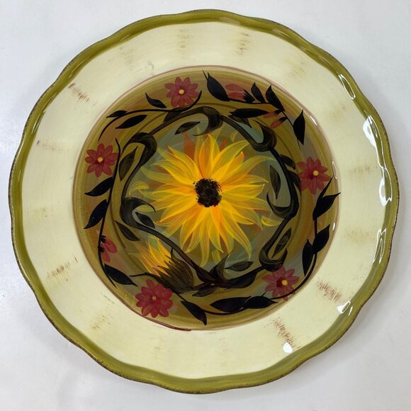 Certified International 8.5" Sunflower Flat Serving Plate Margaret Le Van - Picture 1 of 5
